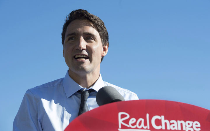 Liberal Leader Justin Trudeau makes an announcement in downtown Vancouver, B.C., on Thursday, September 10, 2015. 