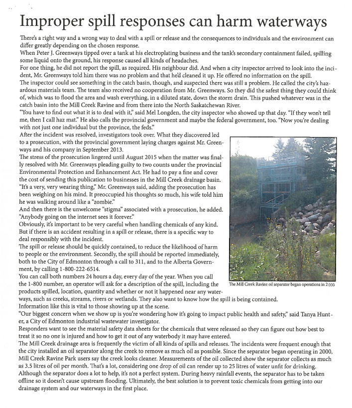 The back side of the court ordered publication would share the story of Peter Greenways’ environmental crimes, and how it has impacted his community and his family.