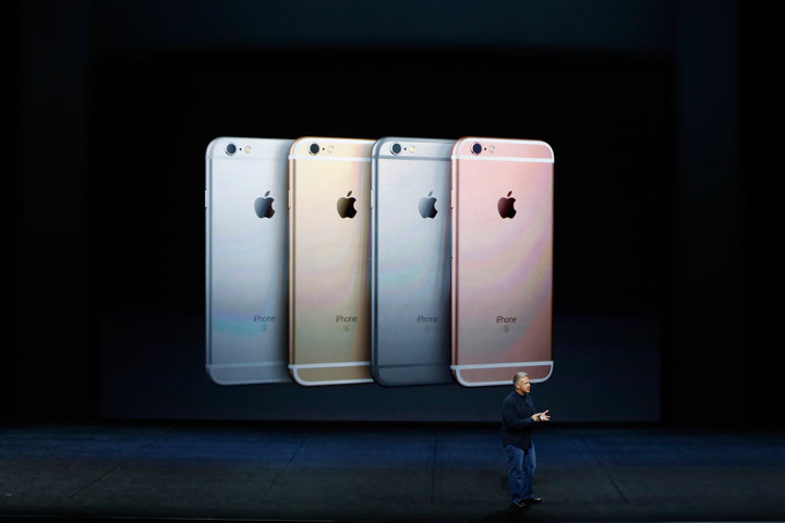Apple Senior Vice President of Worldwide Marketing Phil Schiller announces new a color for the new iPhone 6s and 6s Plus during a Special Event at Bill Graham Civic Auditorium September 9, 2015 in San Francisco, California.