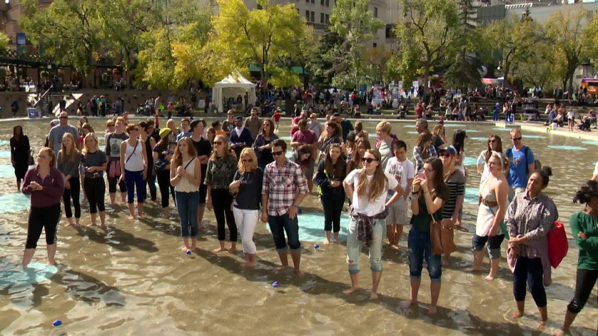 Block party at Olympic Plaza Saturday afternoon, to celebrate 50 years of Bow Valley College. 