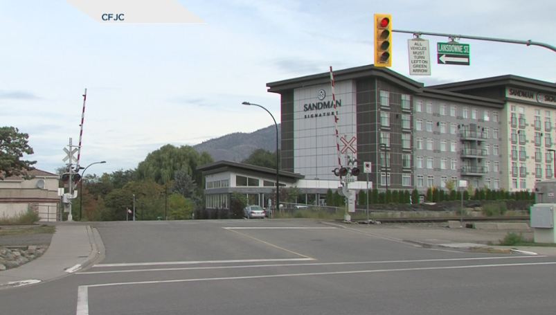 The Sandman Hotel is just one of many highly trafficked areas in Kamloops on the north side of the CP Rail Line.