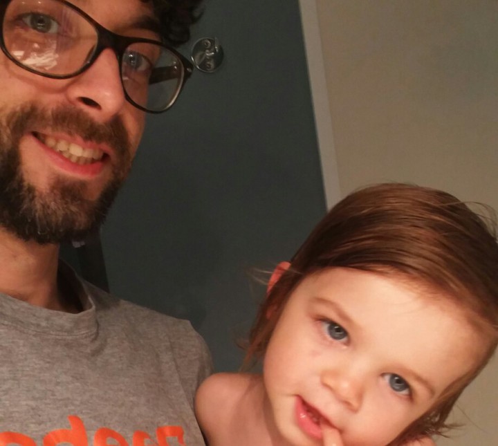 Carl Shunamon with his son, Holden.