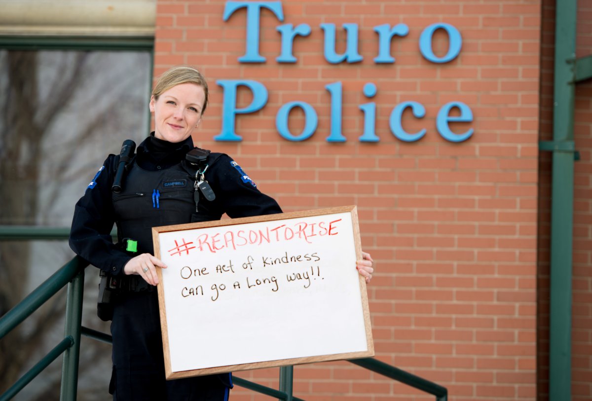 Cst. Catherine Campbell is pictured outside of the Truro, NS police station, in February 2015. Her funeral will be held in Stellarton on Monday, Sept. 21, 2015.