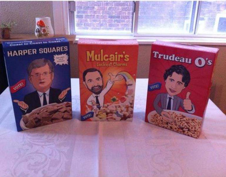 Jaime Christian wants to bring some light-hearted fun to the election with these novelty cereal boxes. 