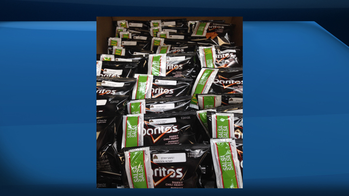 RCMP made good on their promise and showed up to the party in Lumsden with chips and salsa.