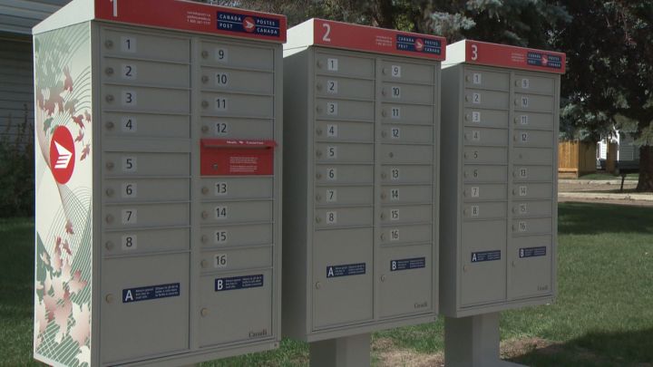 A community mailbox in south Edmonton Monday, Sept. 21, 2015.