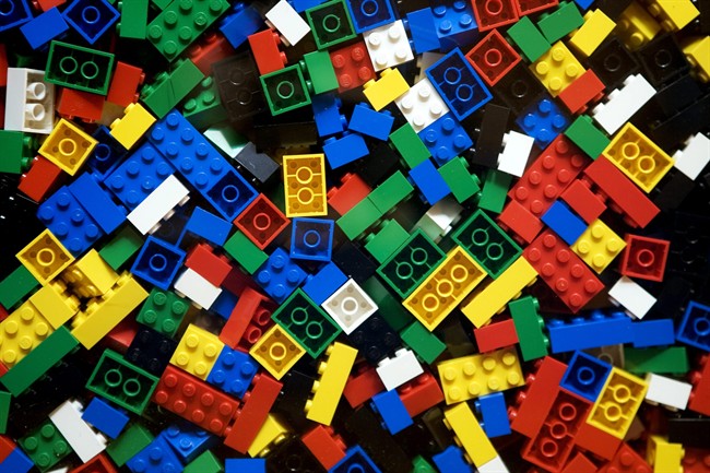 An undated photo from files showing pieces of Lego.