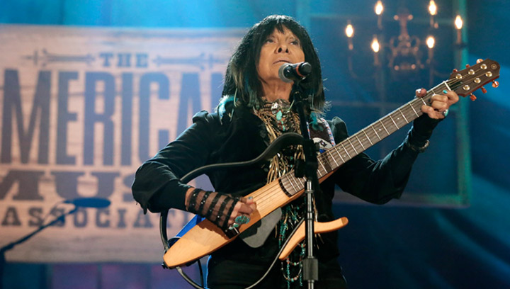 Buffy Saint-Marie performs at the Americana Music Honors and Awards show Wednesday, Sept. 16, 2015, in Nashville, Tenn. Sainte-Marie talks Drake, Polaris Music Prize and music critics in a Q&A session.