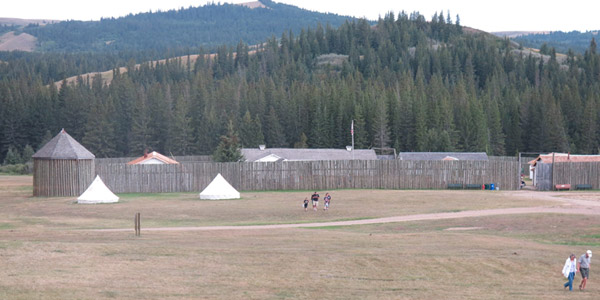 Tourists visit a replica of Fort Walsh, Sask., on August 21, 2015. The original fort was built by the NWMP in 1875 and only two kilometres from the site of the Cypress Hills Massacre, where more than 20 First Nations people were murdered on June 1, 1873.