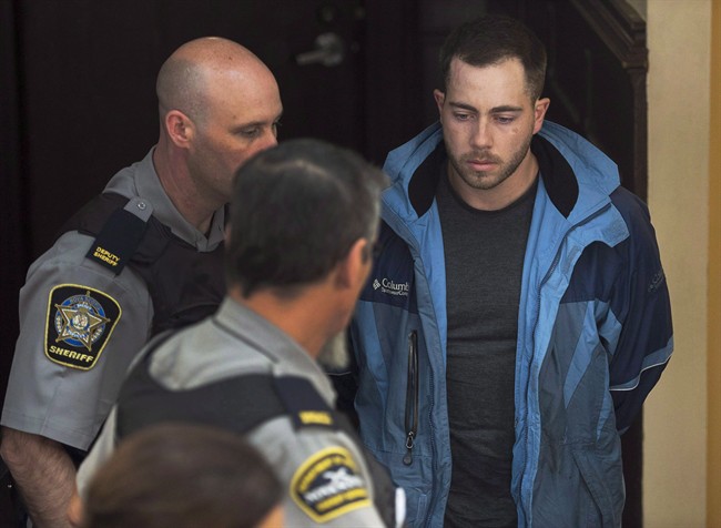 Christopher Calvin Garnier, charged with second-degree murder in the death of Constable Catherine Campbell , an off-duty police officer, arrives at provincial court in Halifax on Sept. 17, 2015.