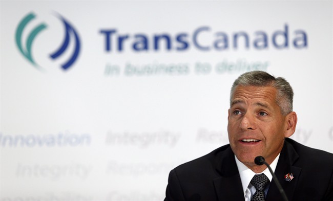 TransCanada CEO Russ Girling attends a news conference in Calgary, Alta., Thursday, Aug. 1, 2013. 