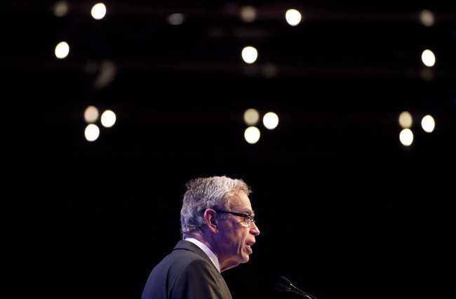 Federal Finance Minister Joe Oliver speaks during the Federation of Canadian Municipalities annual conference in Edmonton on Friday June 5, 2015. 