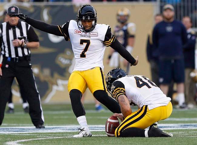 The Winnipeg Blue Bombers signed former Hamilton Tiger-Cats' kicker, Justin Medlock.