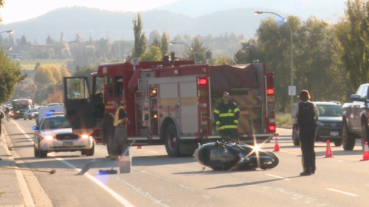 Crash sends Kelowna motorcyclist to hospital: other driver ticketed - image