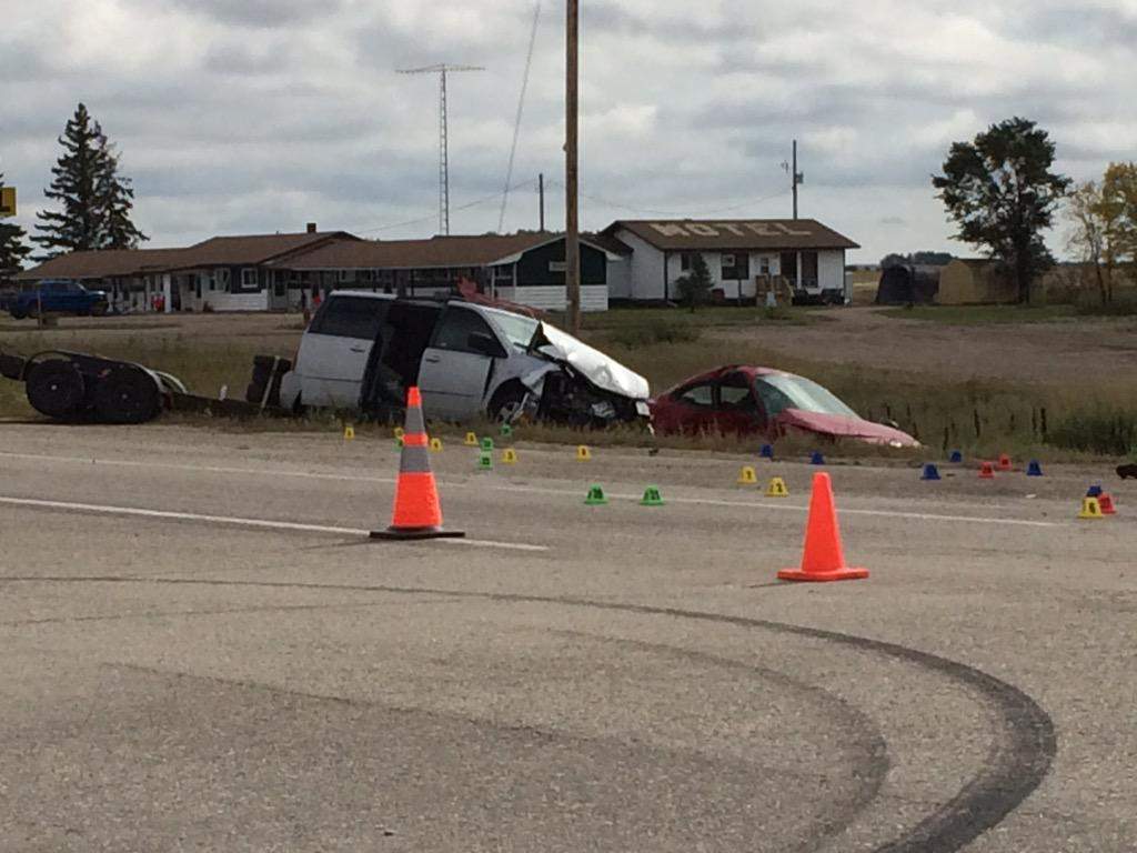One person is dead after a two vehicle crash on Highway 1 near Wolseley, Sask.