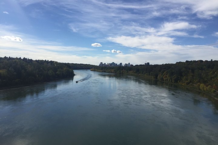Edmonton police sweep the North Saskatchewan River on Wednesday
