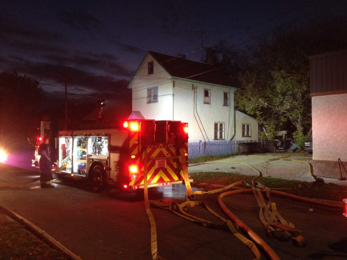 Crews on scene for a camper fire on Grove Street Wednesday morning.