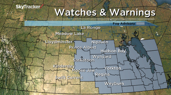 Fog advisory has been issued by Environment Canada for Saskatoon, Regina for near zero visibility and hazardous travel conditions Friday morning.