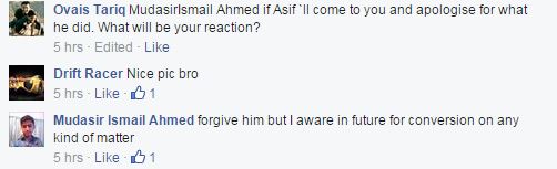 Mudasir Ismail Ahmed says he would forgive Asif Raza Rana if he apologized.