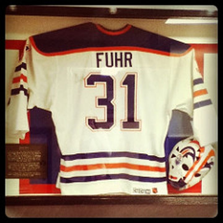 Grant Fuhr Signed Edmonton Oilers Vintage Jersey