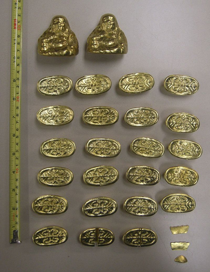 A photo of some of the fake gold Chinese artifacts recovered by Toronto police.