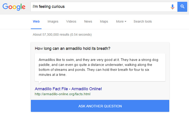 Bored? Try Googling ‘I’m feeling curious’ for some factual fun - image
