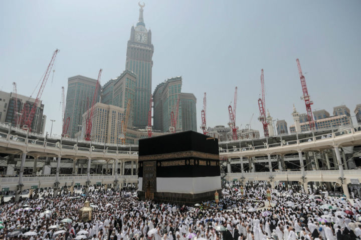 Muslim pilgrims circle the Kaaba, the cubic building at the Grand Mosque in the Muslim holy city of Mecca, Saudi Arabia, Sept. 22, 2015.