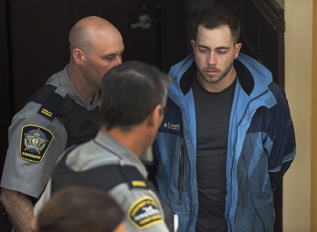 Christopher Calvin Garnier, charged with second-degree murder in the death of Constable Catherine Campbell , an off-duty police officer, arrives at provincial court in Halifax on Thursday, Sept. 17, 2015. Garnier was released on bail on Tuesday, Dec. 20, 2016.