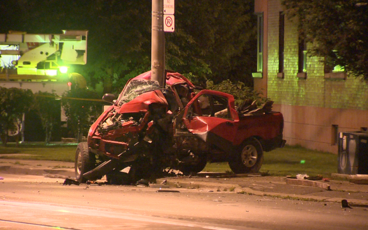 Police investigate a serious collision on Lakeshore Blvd. on Sept. 24, 2015.