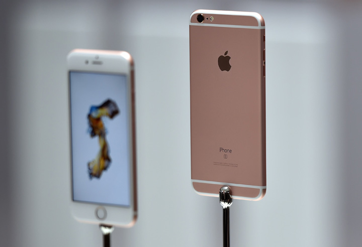 The iPhone 6S, in the new rose gold colour, seen here.