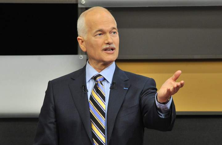New Democratic Party leader Jack Layton gestures during the French language federal election debate in Ottawa on Wednesday, April 13, 2011. THE CANADIAN PRESS/Sean Kilpatrick