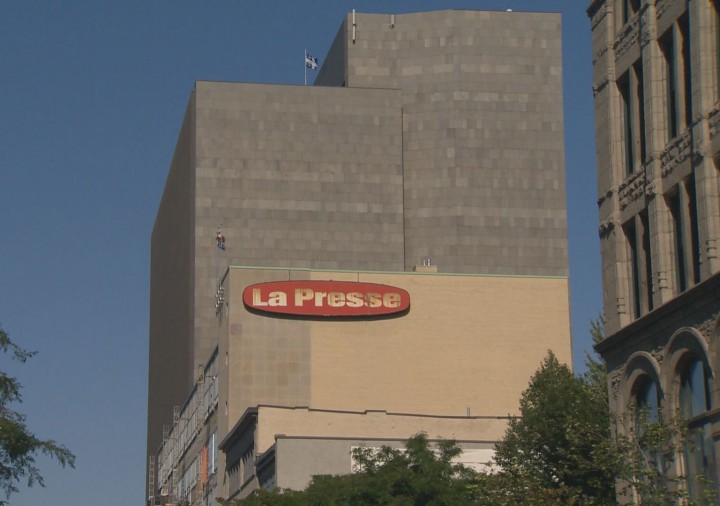 The exterior La Presse office, Wednesday, September 16, 2015.