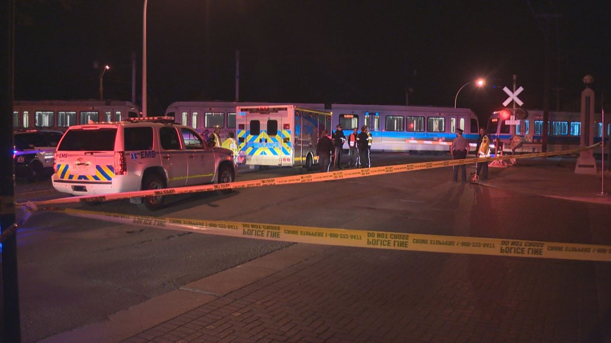 A young man was killed late Thursday night when he walked in front of an LRT train at a crossing at 92nd Street in central Edmonton. September 3, 2015.