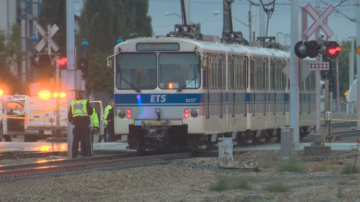 A man in his 30s was hit and killed by an LRT Train Sunday night near 82nd Street and 113th Avenue, just north of the Stadium LRT Station near Commonwealth Stadium in central Edmonton. September 6, 2015.