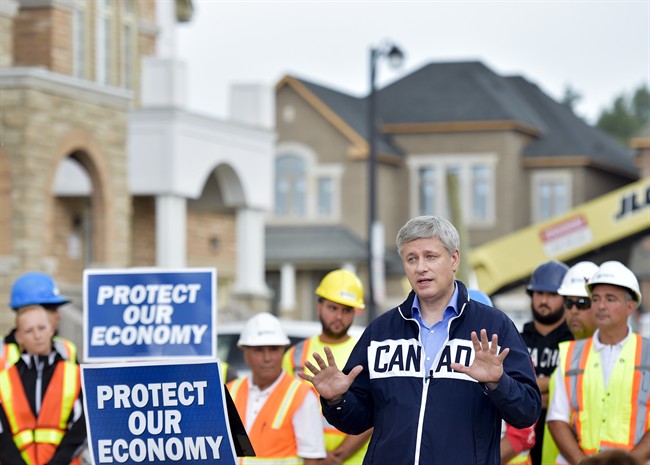 Conservative Leader Stephen Harper makes a campaign stop in Kleinburg, Ont., on Tuesday, Sept. 29, 2015. 