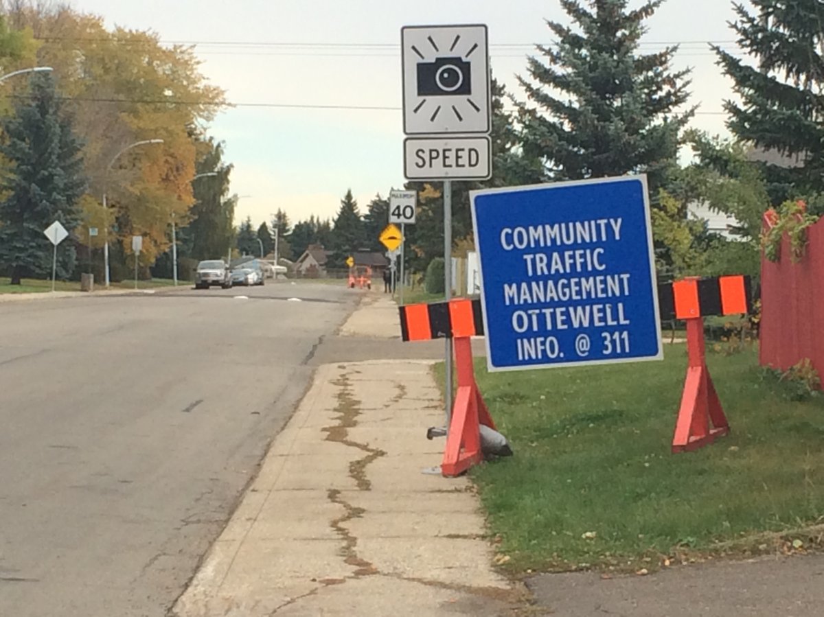 A road in Edmonton's Ottewell  neighbourhood. Speed bumps and other traffic calming measures are coming to four Edmonton neighbourhoods, in an attempt to reduce traffic and speeding on residential roads. September 29, 2015.