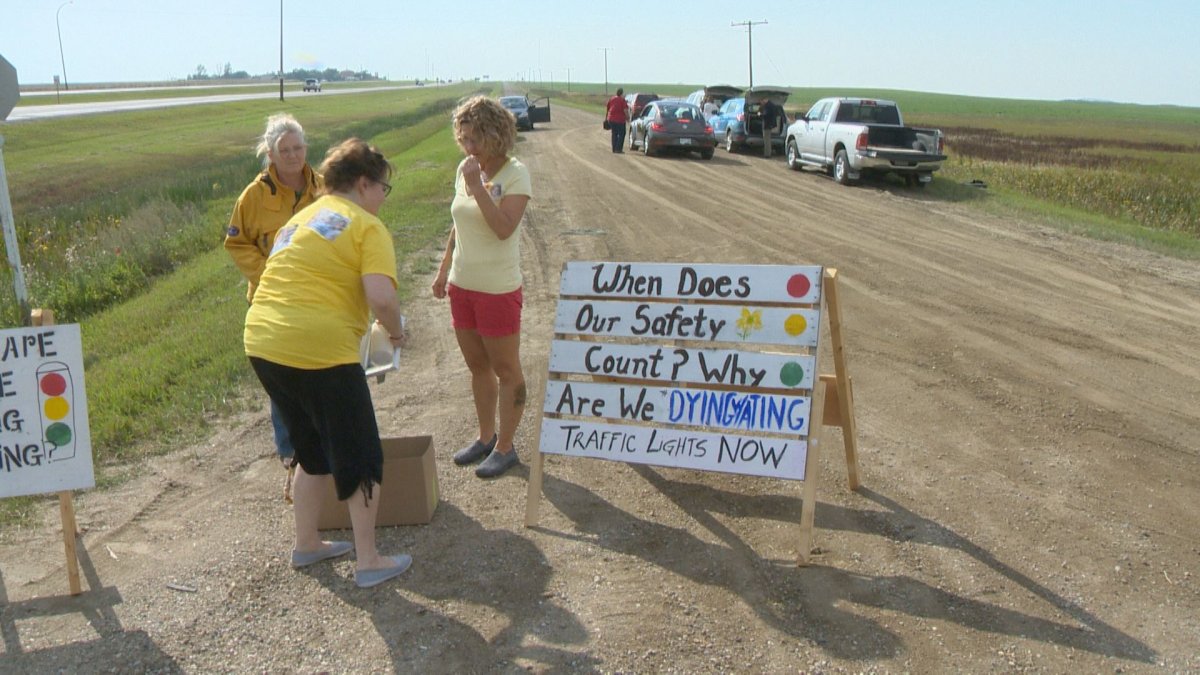 Pilot Butte residents want action at a notoriously deadly intersection.