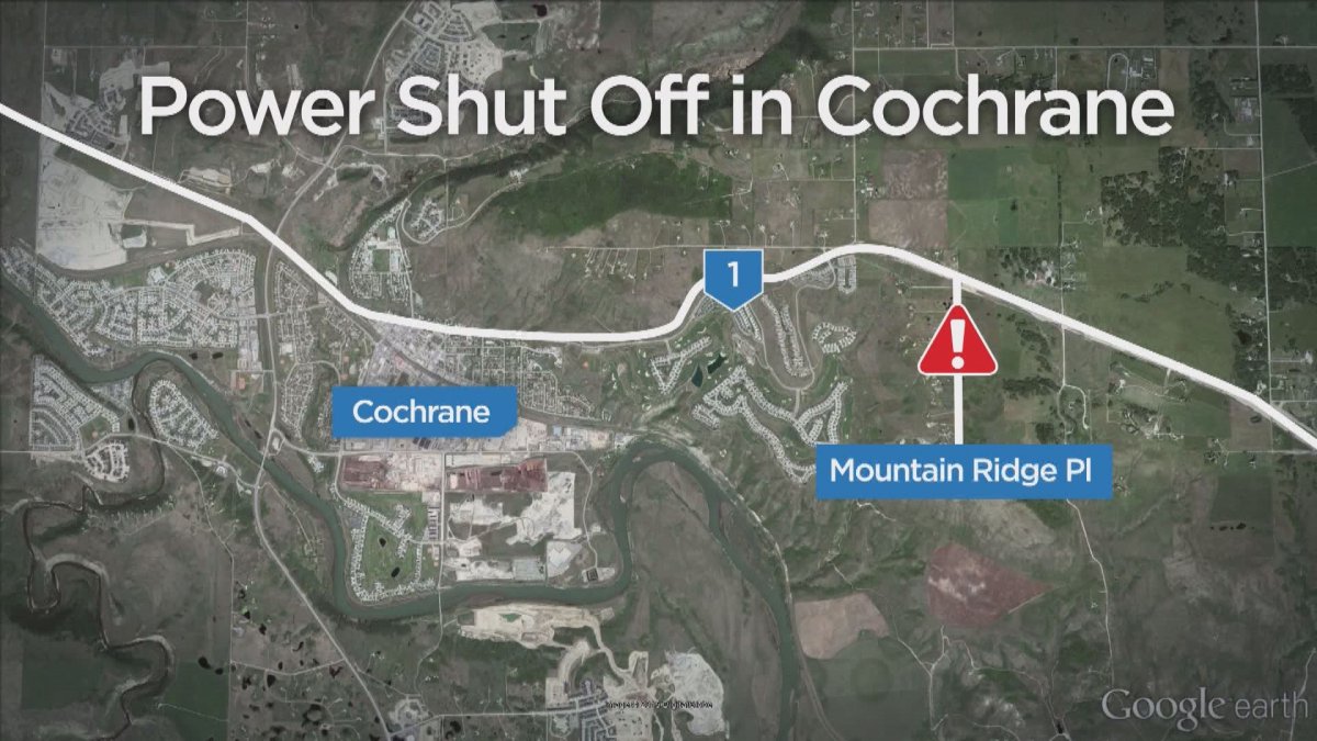 Power outage in Cochrane due to pole fire. 