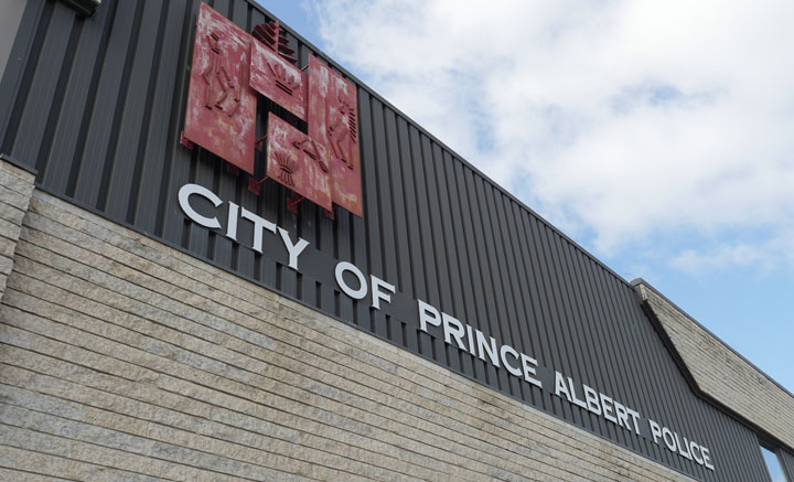 Police are thankful a Good Samaritan helped out one of their own this weekend in Prince Albert, Sask.