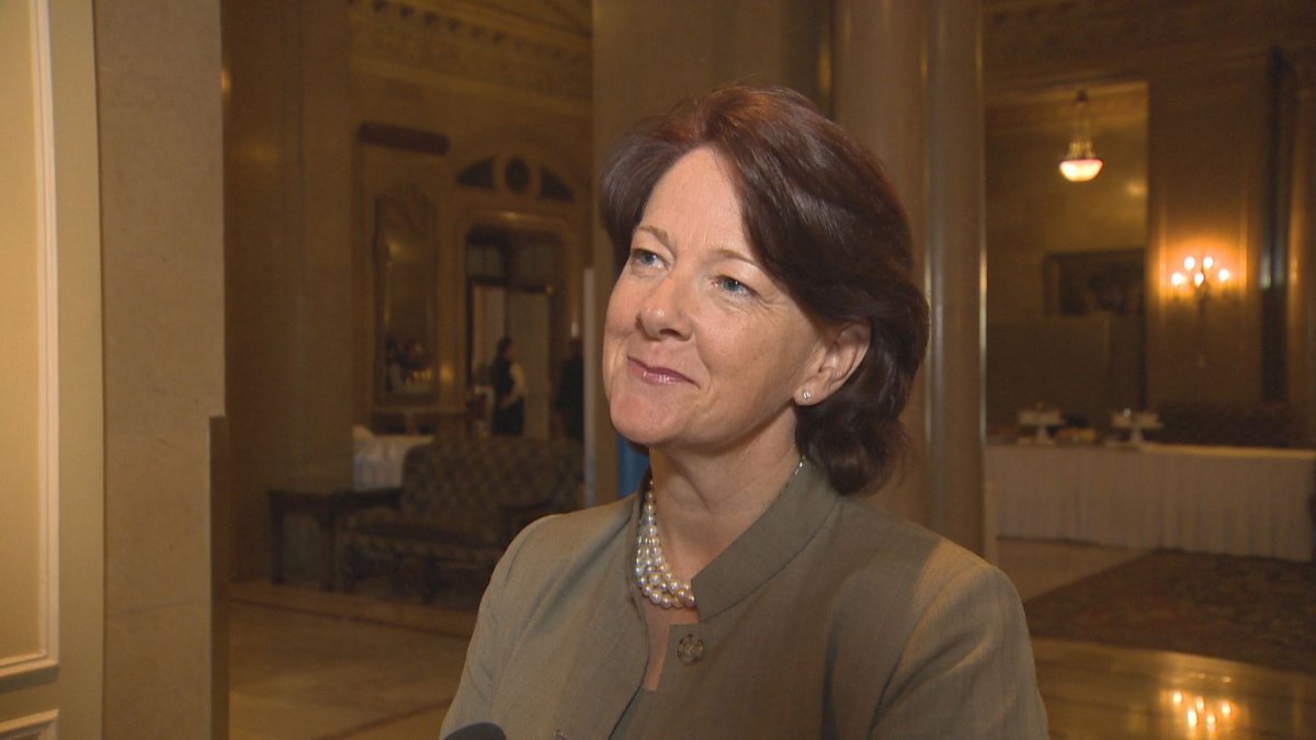 Former Alberta Premier Alison Redford speaks at an environment and energy event in Ottawa. Sept. 23, 2015.