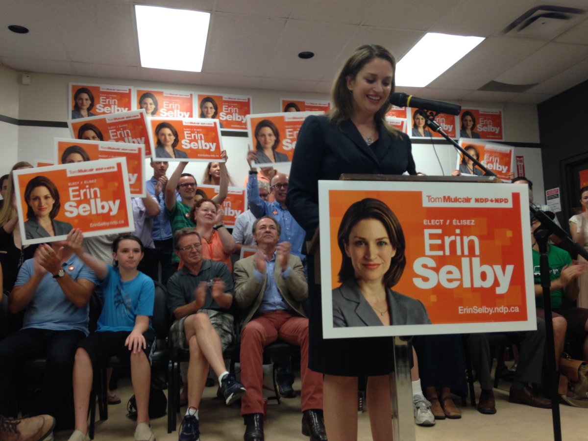 Erin Selby announces she will run as the NDP candidate for St.Boniface St.Vital riding in the federal election.