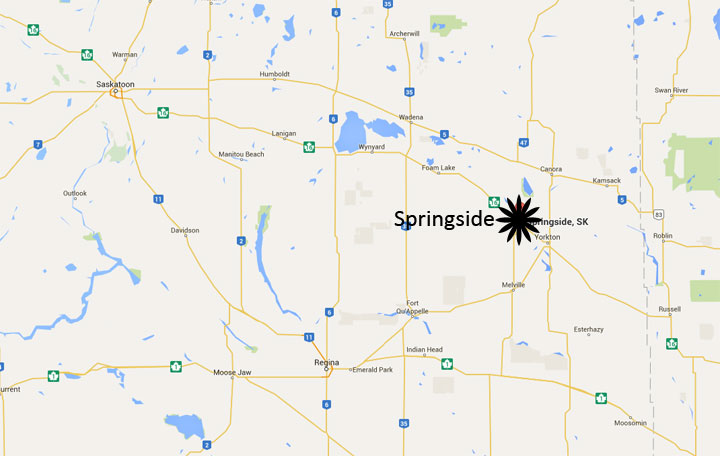 Two people killed in two-vehicle crash near Springside, Sask. on Tuesday afternoon.
