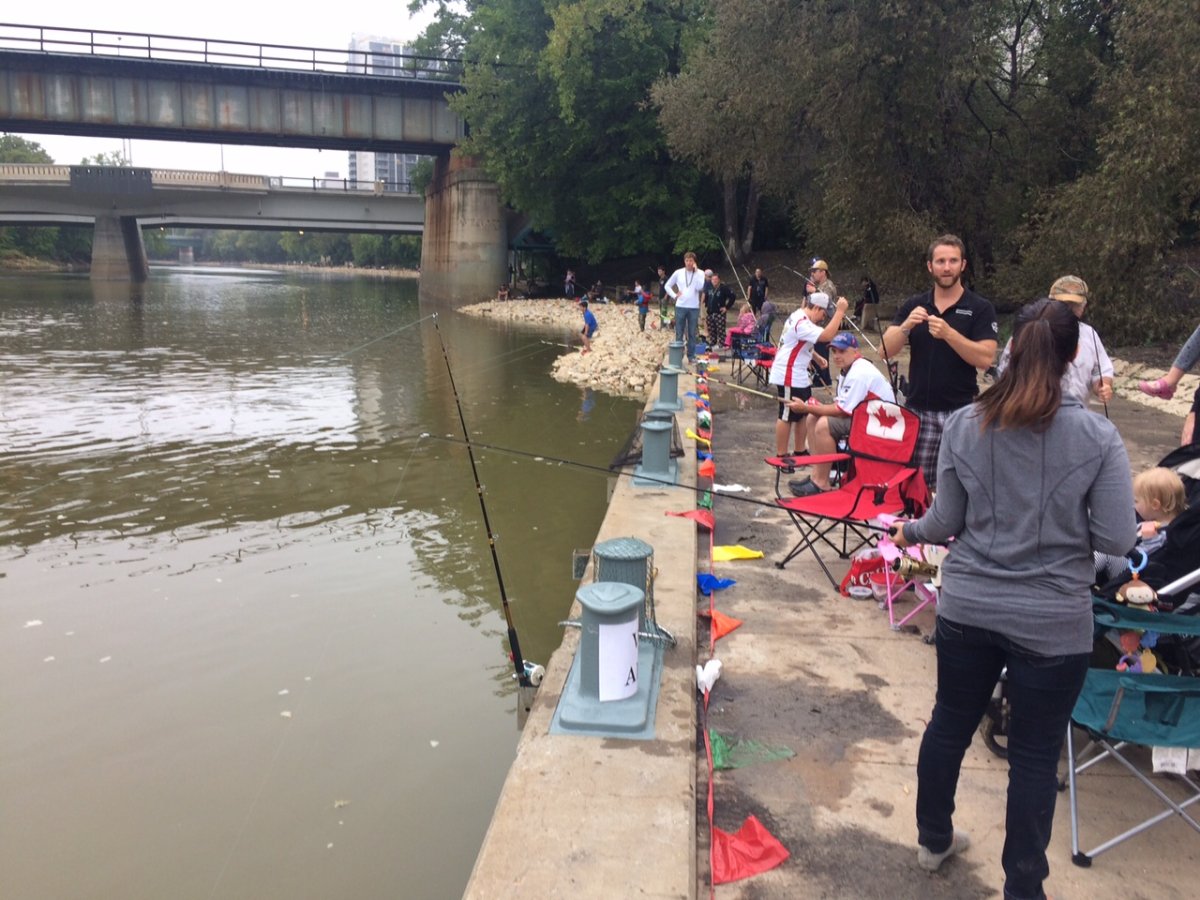 The Urban Fishing Derby brought dozens of families to The Forks on Saturday.