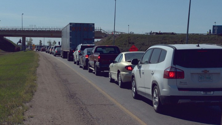 Zipper merge at Highway 16 and Idylwyld Drive Overpass.