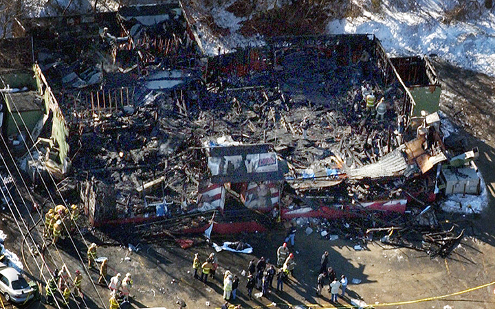 – February, 2003: A fire at the Station nightclub in Warwick, Rhode Island, in the United States, killed 100 people and injured more than 200 others. Fireworks being used by the band set fire to flammable foam inside the club.