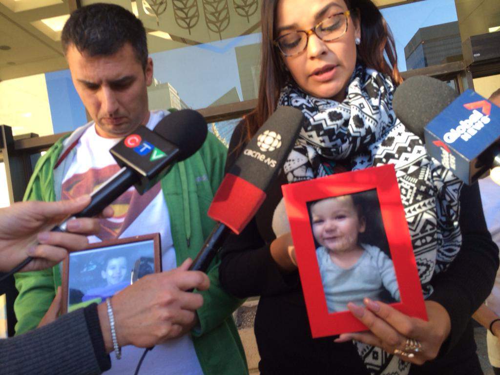 Geo Mounsef’s mother Sage Morin outside court on Tuesday, Oct. 20, 2015.
