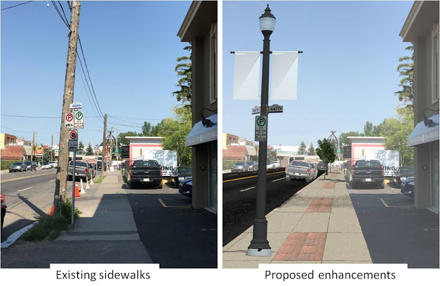 Proposed improvements to the sidewalks east of 2 Street S.W. on 17 Avenue.