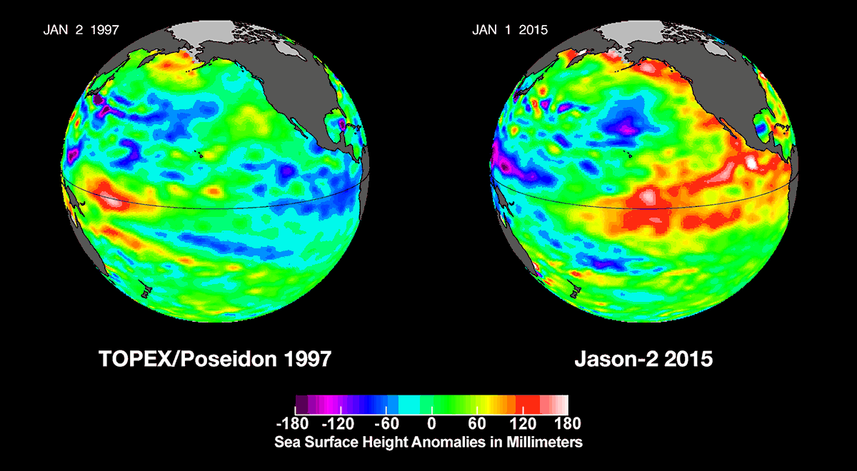 El Nino comparison: 1997 vs. 2015