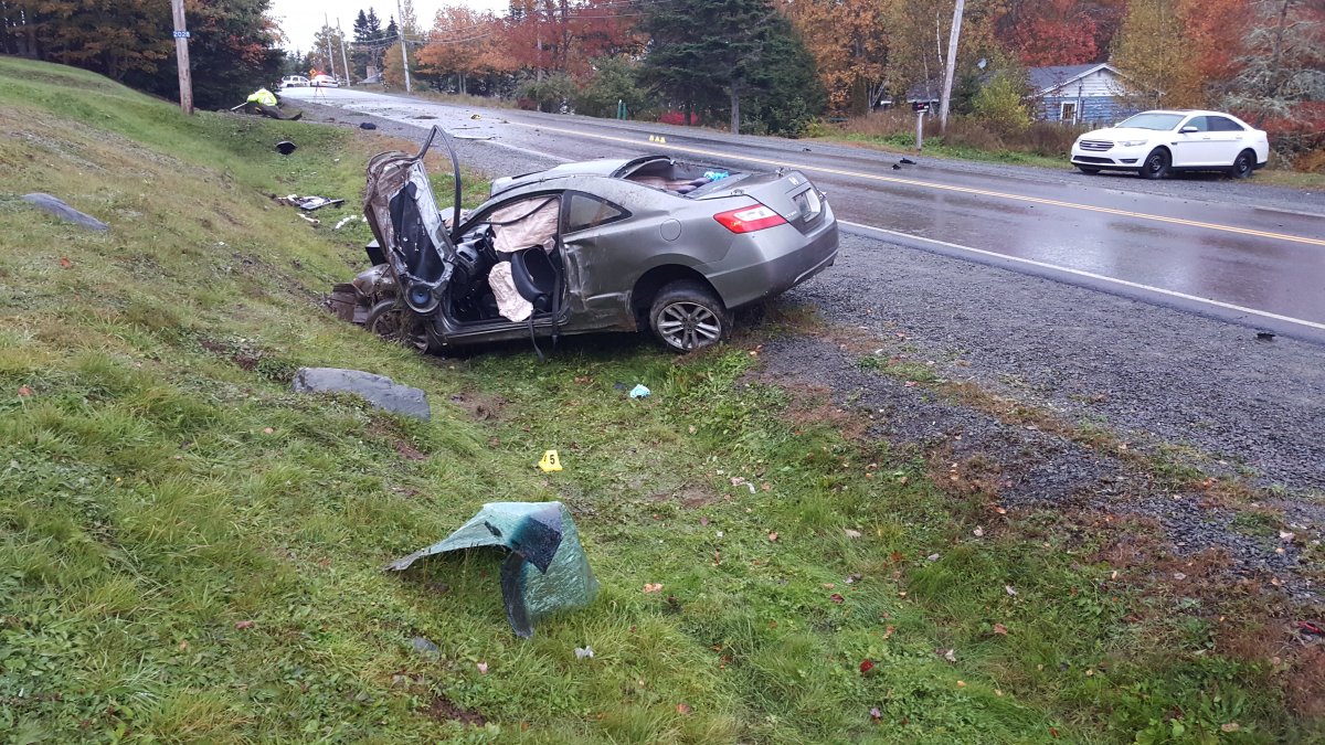 Two people were killed and two others injured in this crash on Beaver Bank Rd. in Beaver Bank, N.S. on October 18, 2015.