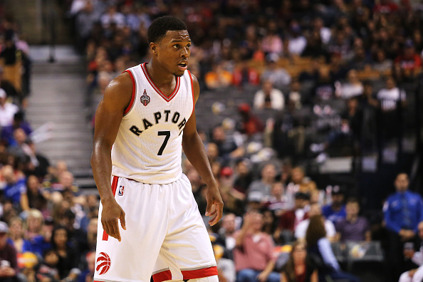Toronto Raptors Kyle Lowry during a NBA preseason game against the Minnesota Timberwolves at the Air Canada Centre.        (Melissa Renwick/Toronto Star via Getty Images).